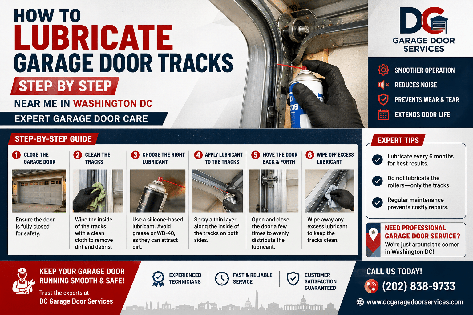 How to Lubricate Garage Door Tracks Step by Step Near Me